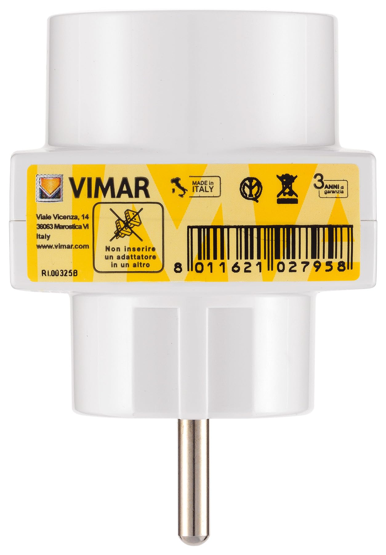 Vimar RI.00325B adaptateur multiple SICURY 16A blanc