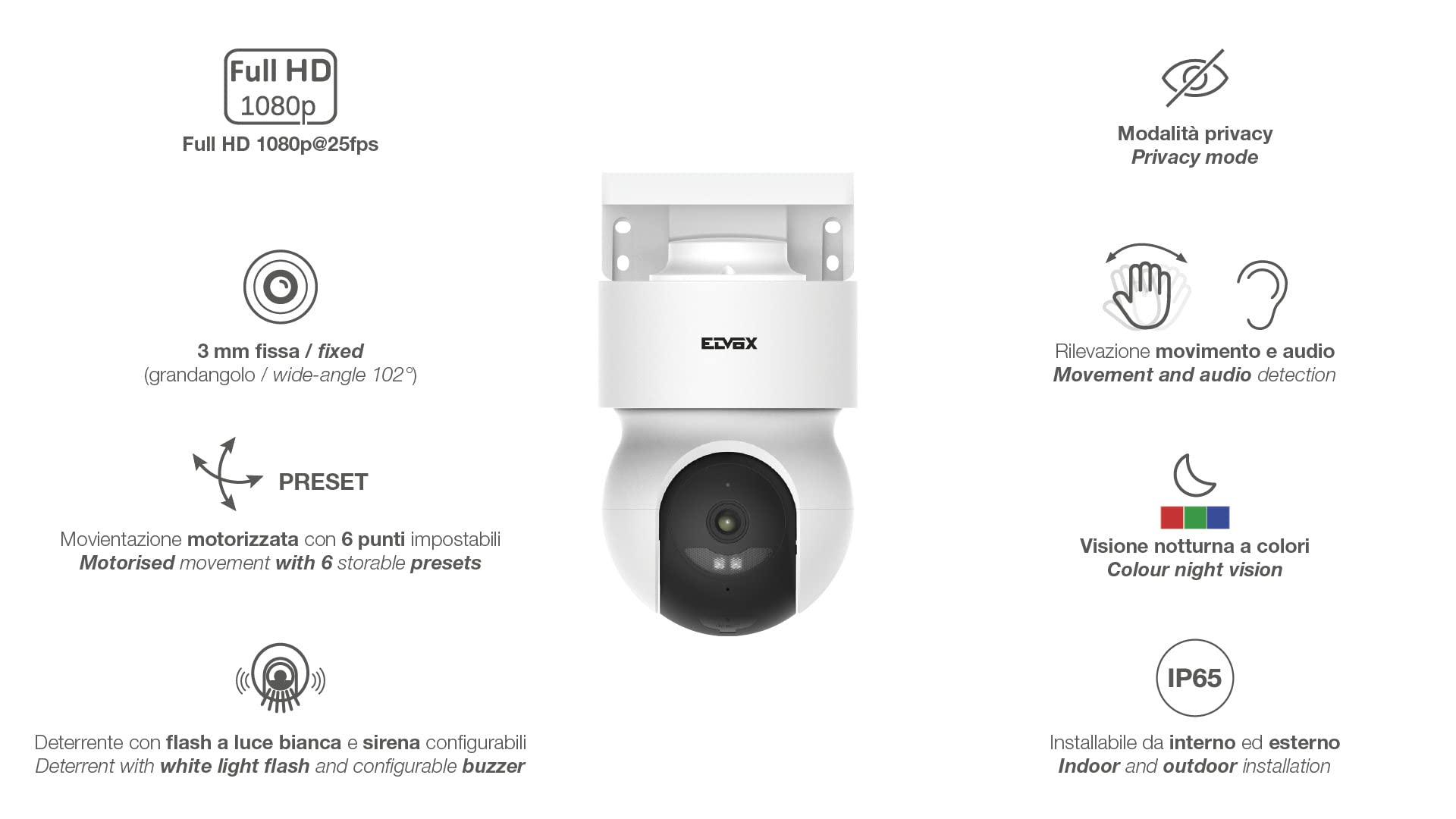 Vimar Composants 46241.030B caméra IP WiFi extérieure Full HD 2 Mpx