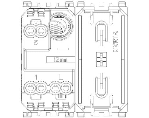 Vimar Arké 19004.FX.2 va-et-vient gris 2 modules 10AX