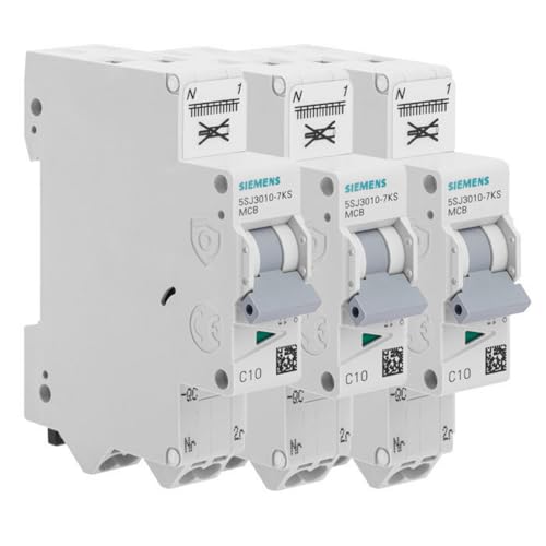 Siemens Sentron lot 3 disjoncteurs 10A courbe C Ph+N