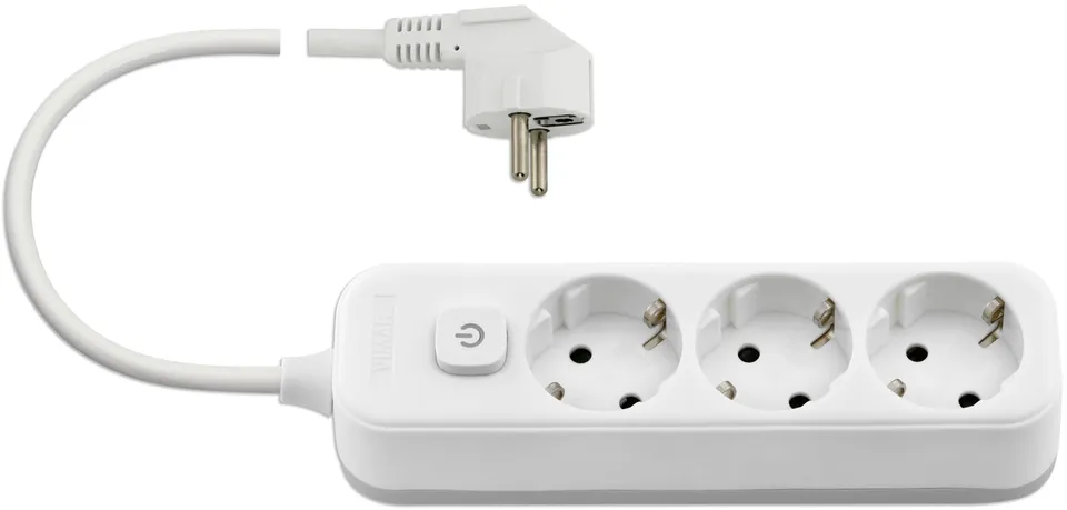 Vimar 00493.L.B multiprise 3 Schuko blanc câble 3 m