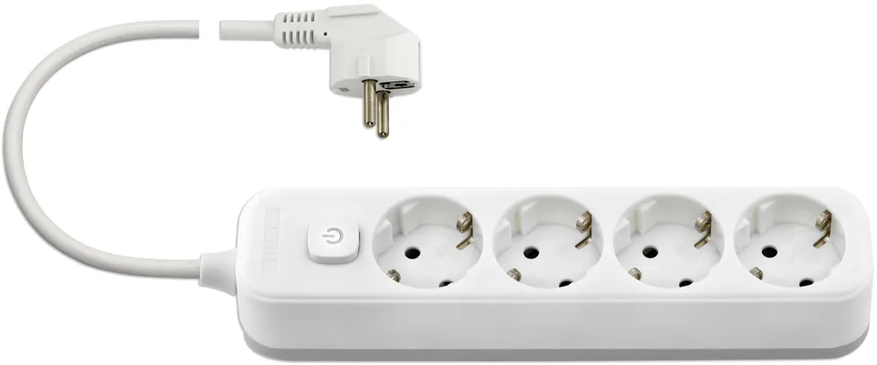 Vimar 00494.L.B multiprise 4 Schuko blanc câble 3 m
