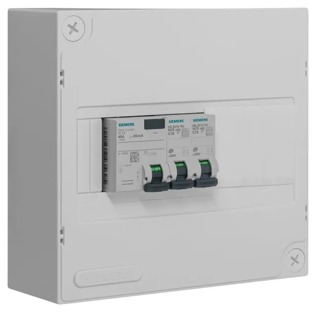Siemens Tableautin pré-équipé 40A 30mA 10A+16A