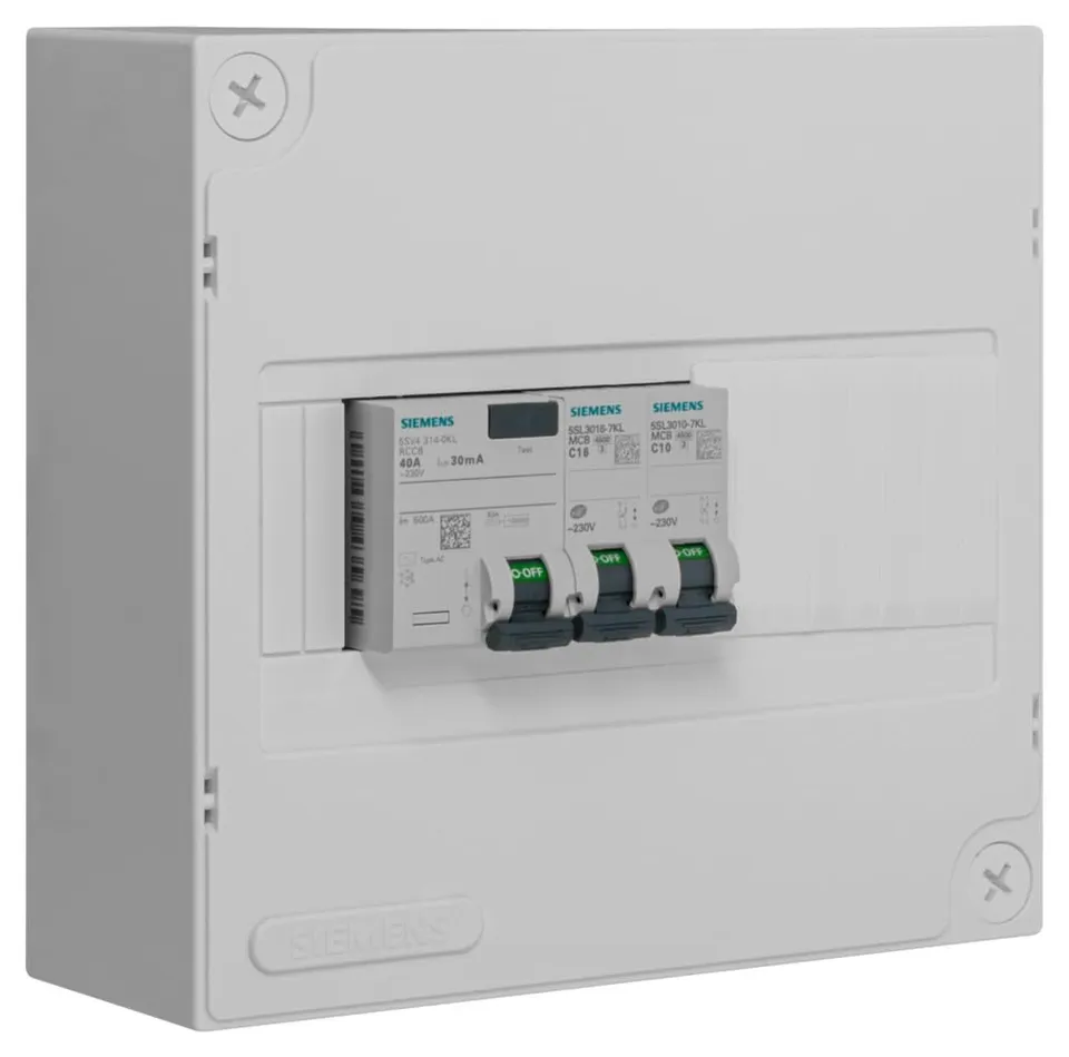 Siemens Tableautin pré-équipé 40A 30mA 10A+16A