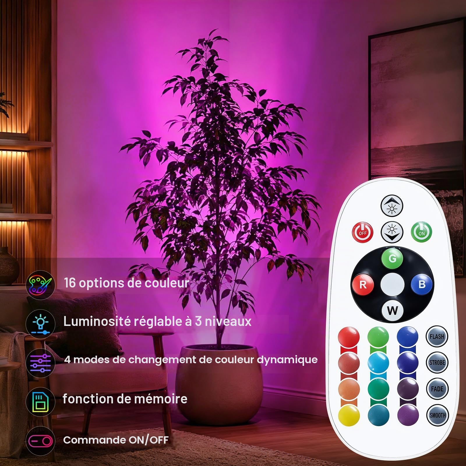T-Sun Spot LED sol RGB noir 2 pièces GU10 3W