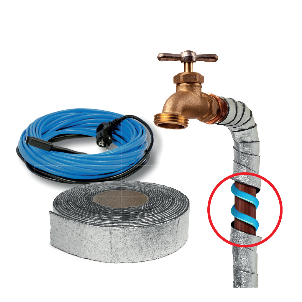 Raytech Stop Ice Plus câble chauffant antigel 12 W/m avec thermostat