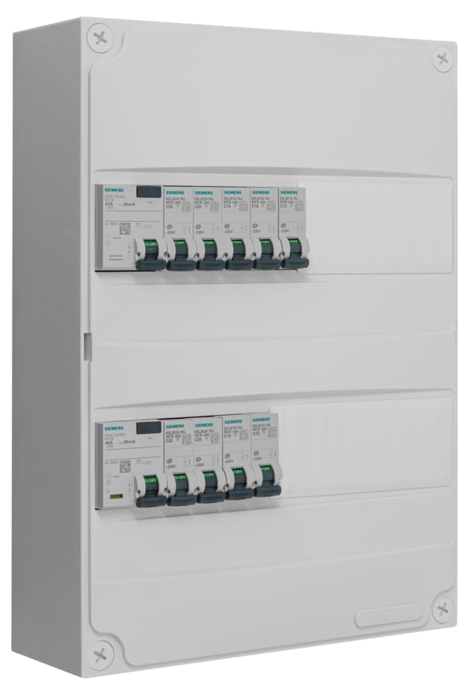 Siemens tableau électrique 2 rangées pré-équipé 40A+63A 9 disjoncteurs
