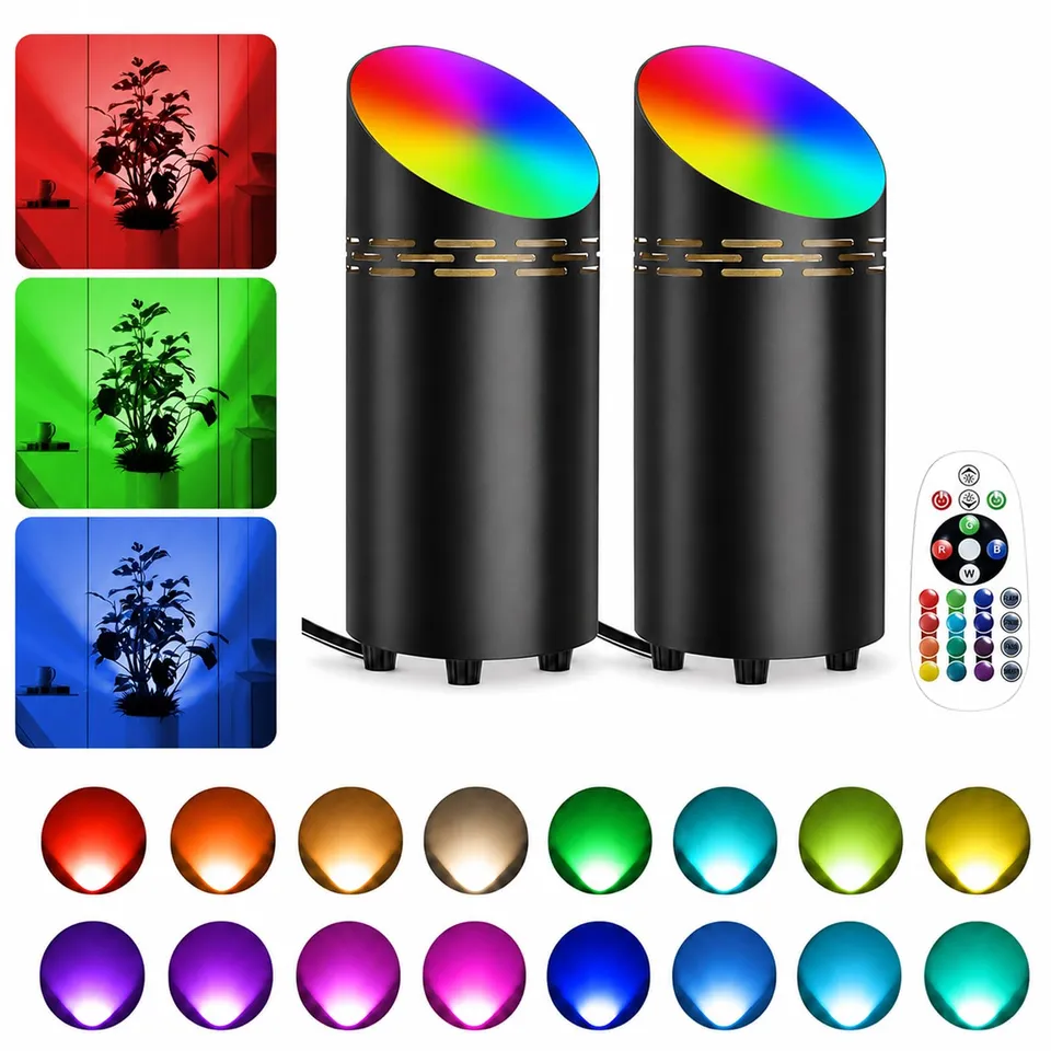 T-Sun Spot LED sol RGB noir 2 pièces GU10 3W