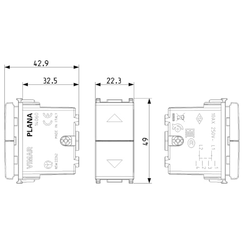 Vimar Plana 14060 commutateur 2P double touche blanc