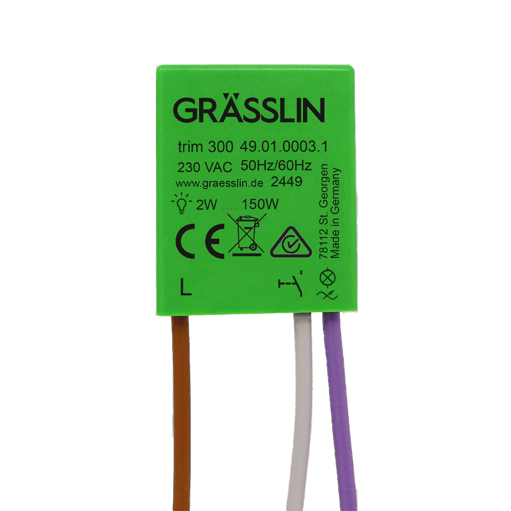 Grasslin trim 300 minuterie 1 pièce analogique rail DIN
