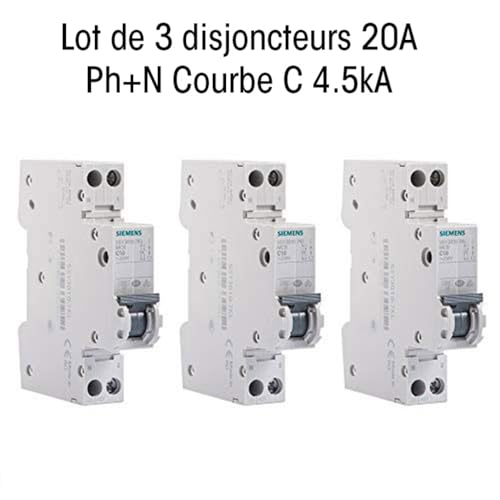 Siemens Sentron Disjoncteur 20A 1P+N Courbe C Lot 2