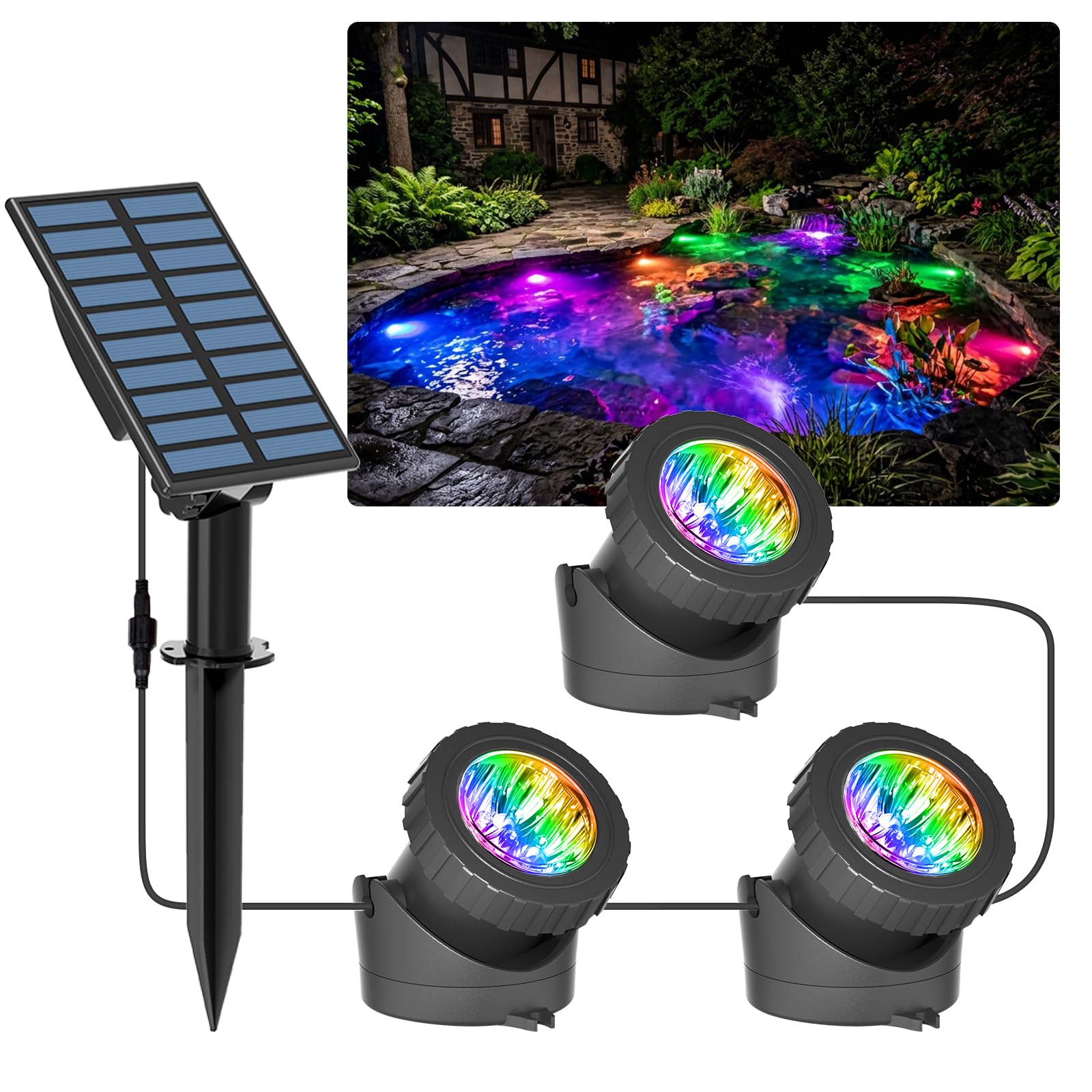 T-Sun Pond Lights lampe bassin solaire RGB lot 5 IP68