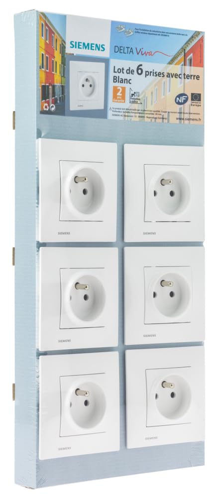 Siemens Delta Viva lot 6 prises 2P+T blanc