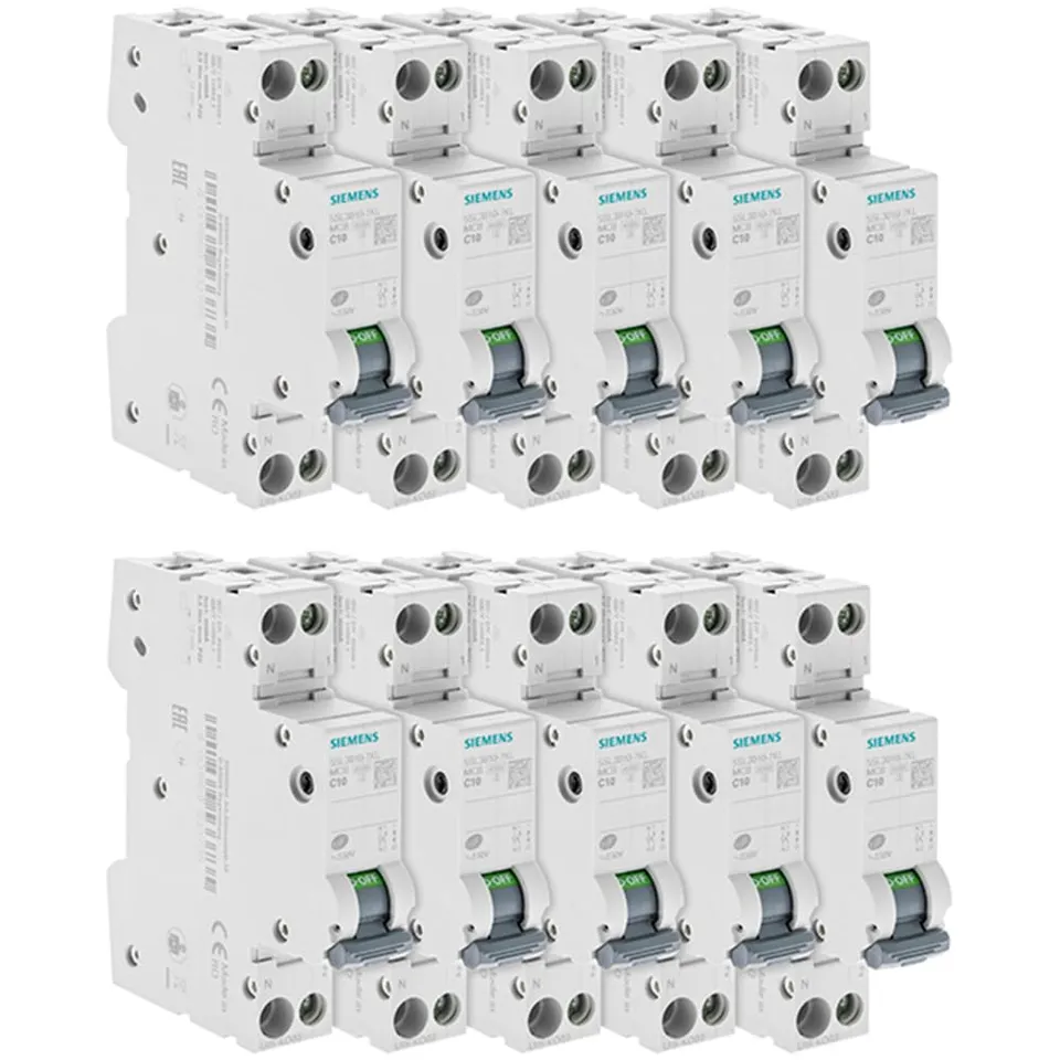 Siemens SENTRON disjoncteur 10A phase neutre lot 10 courbe C