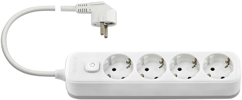 Vimar 00494.X.B multiprise 4 Schuko blanc câble 5 m