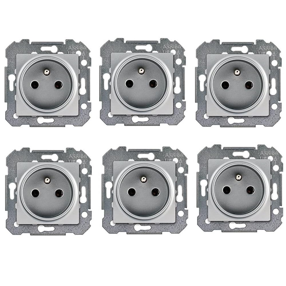 Siemens Delta Viva prise 2P+T silver lot de 6