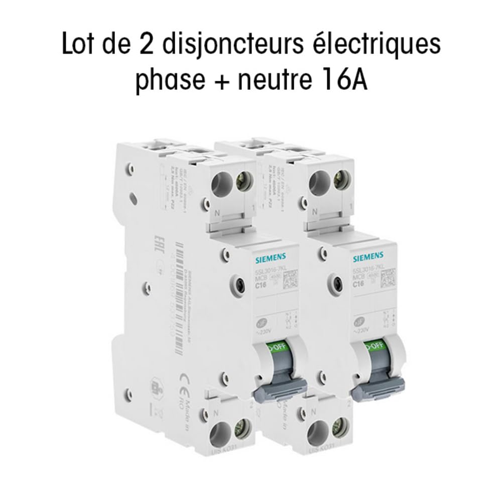 Siemens Sentron lot 2 disjoncteur 16A courbe C