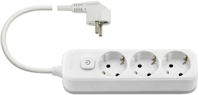 Vimar 00493.X.B multiprise 3 Schuko blanc câble 5 m