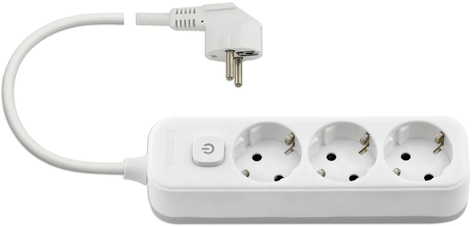 Vimar 00493.X.B multiprise 3 Schuko blanc câble 5 m
