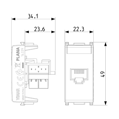 Vimar Plana 14339.6 prise RJ45 Cat.6 blanc