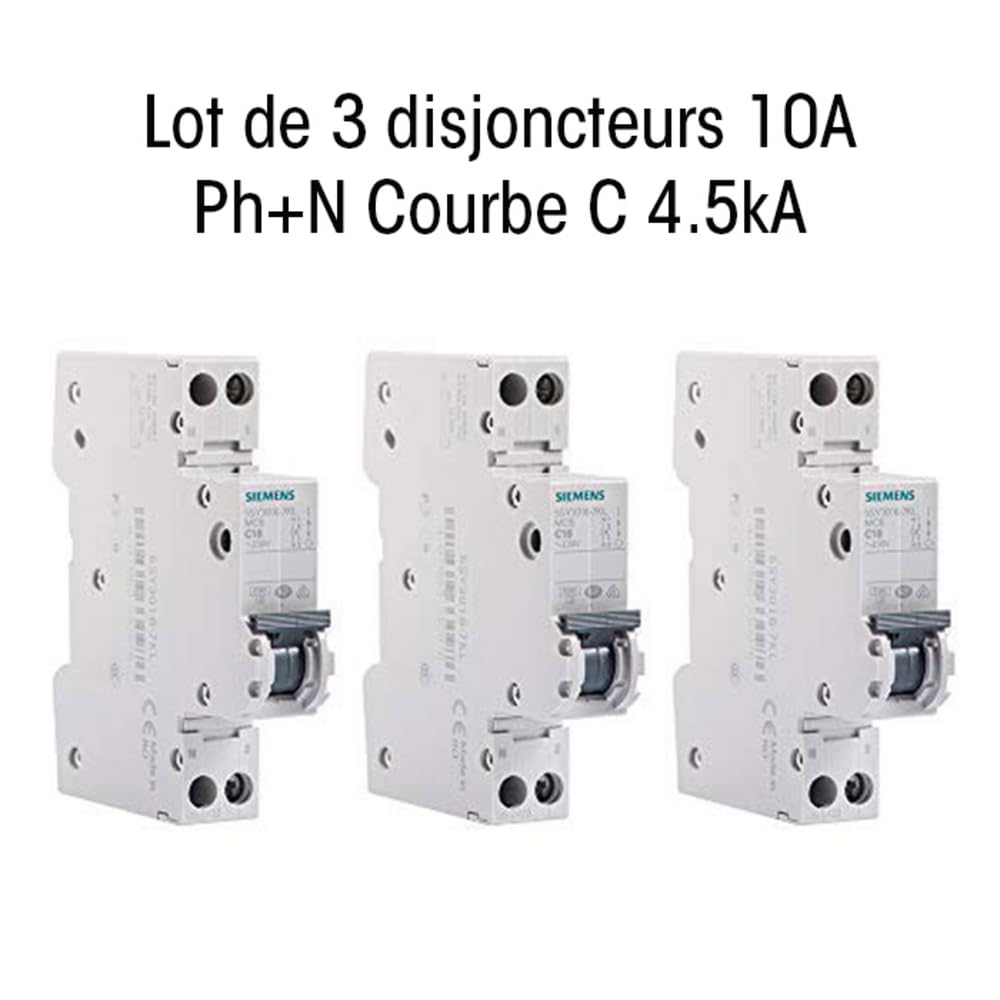 Siemens SENTRON 5SY3010-7KL disjoncteur 10A lot de 3 courbe C