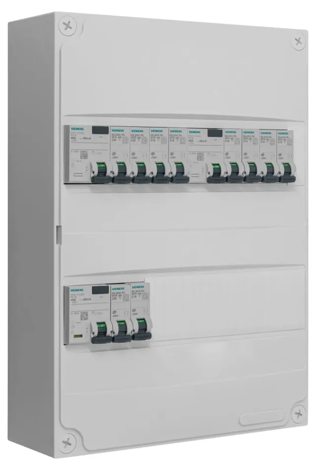 Siemens Tableau 2 rangées pré-équipé 3ID 10 disjoncteurs