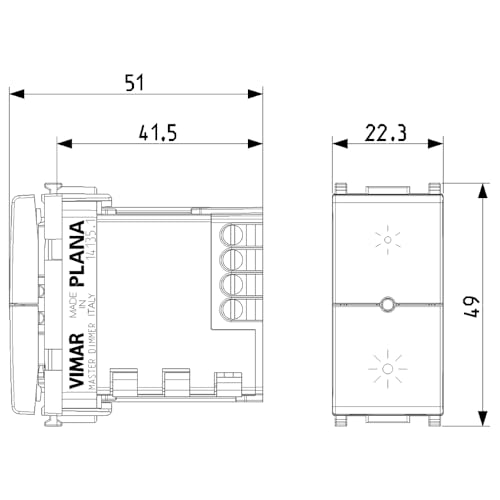 Vimar Plana 14135.1 variateur LED 230V blanc coupure phase